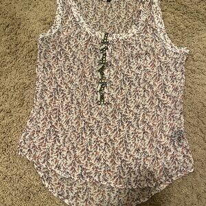 Lucca Couture White and Pink Patterned floral Blouse